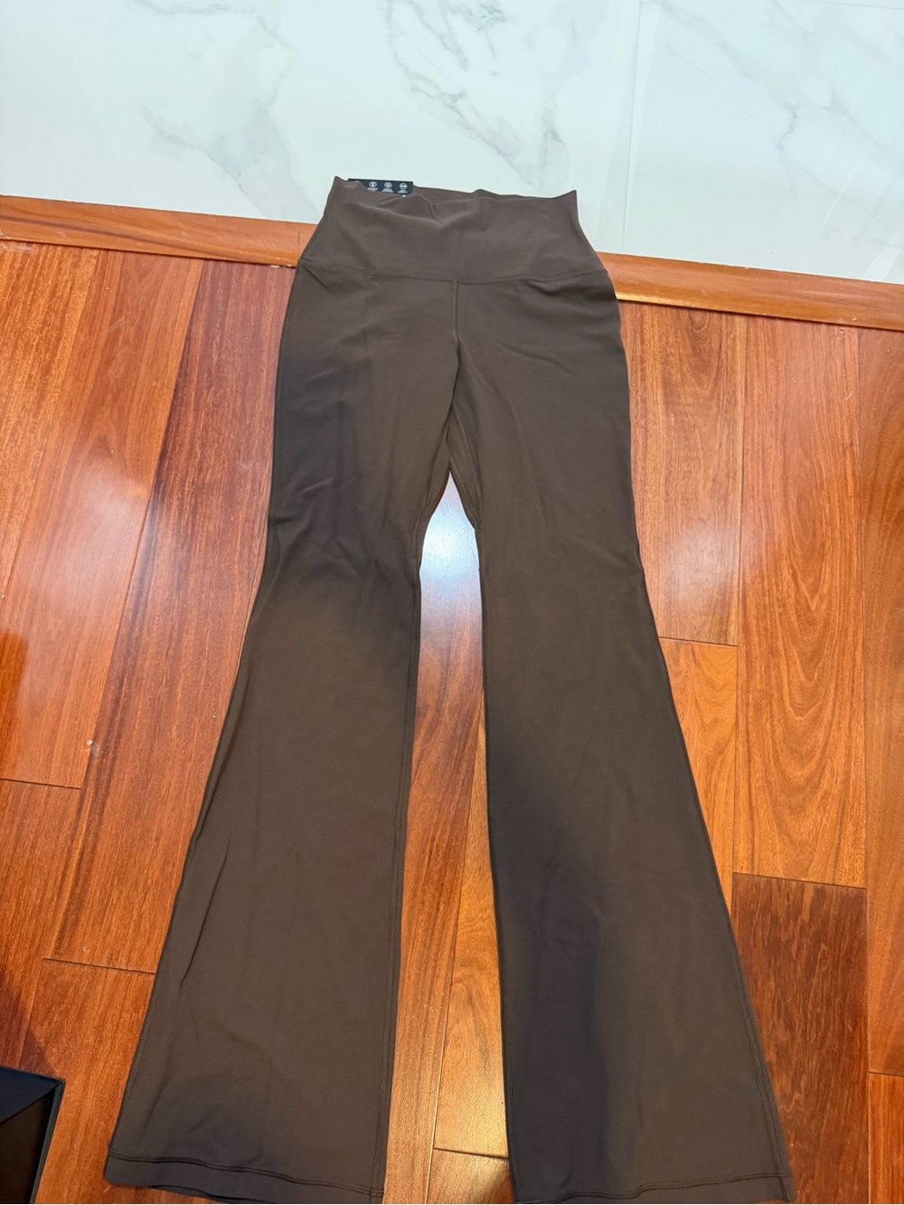 Aritzia High-Rise Flare Pants in Dark Brown